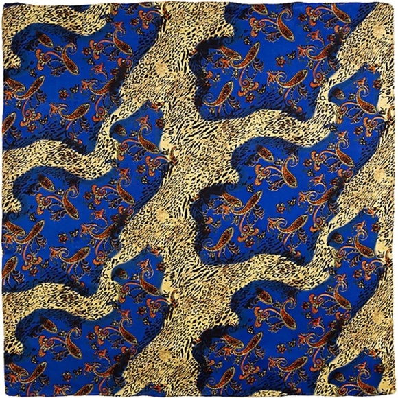 Wyoming Traders Wild Rag Charmeuse Paisley Peacock Silk Western Scarf - 34.5"